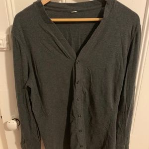 Kit and Ace charcoal cashmere blend henley